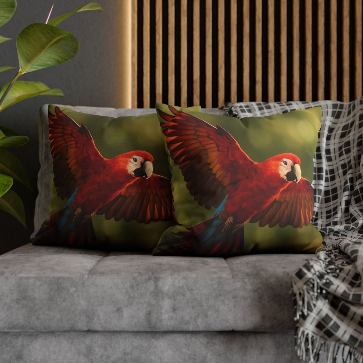 Scarlet Arc Macaw In Flight trendy patterned pillow cases