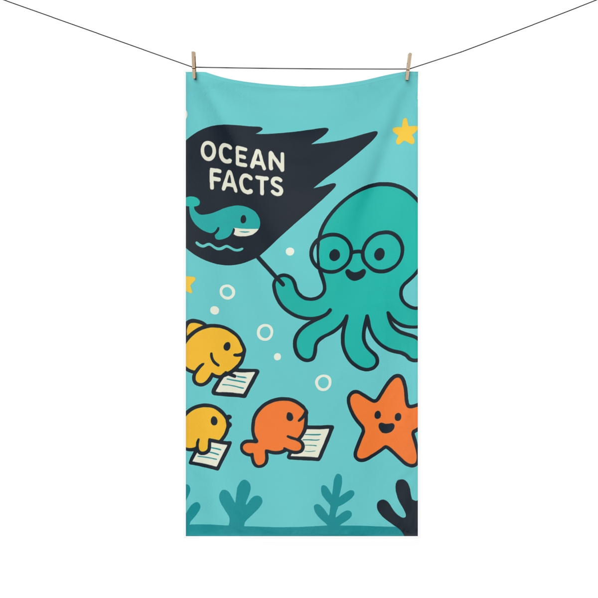 Comet Classroom Octopus personalized bath towels