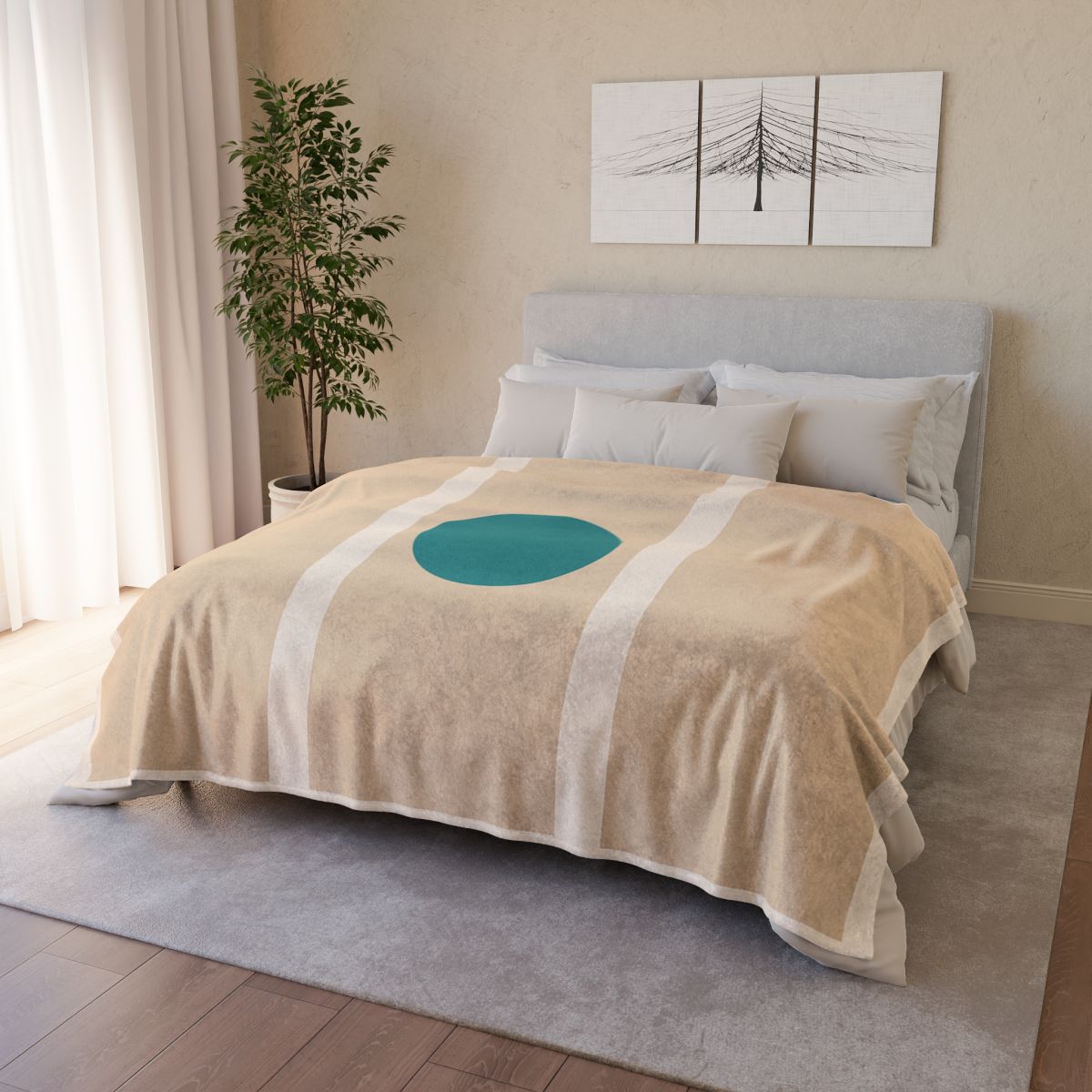 Floating Rectangles With Centered Circle personalized cozy blankets