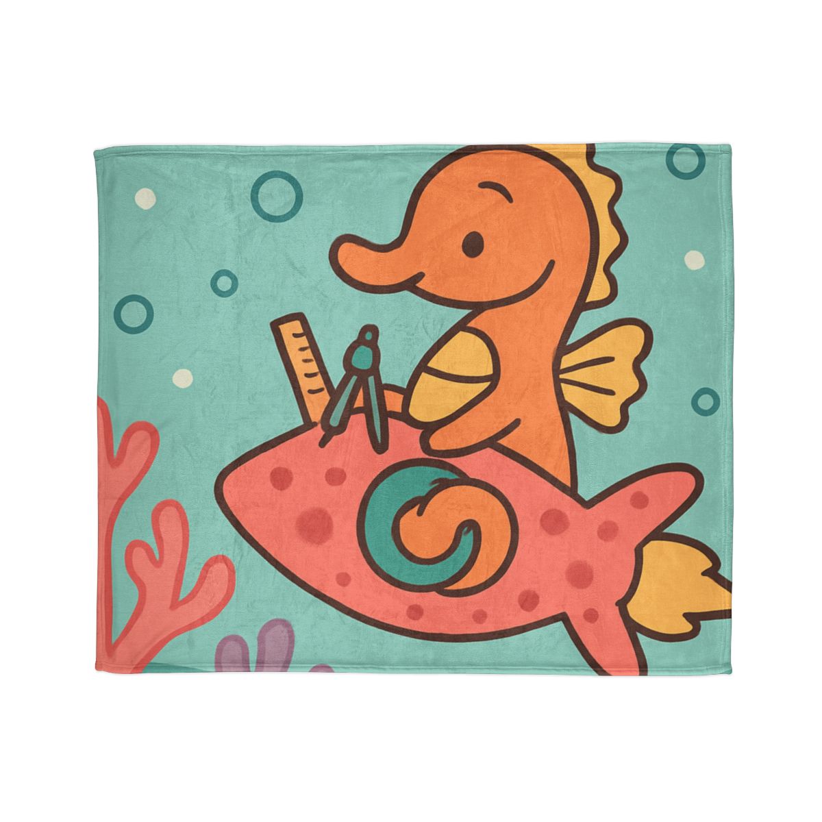 Coral Rocket Seahorse unique gift blanketscustom blankets