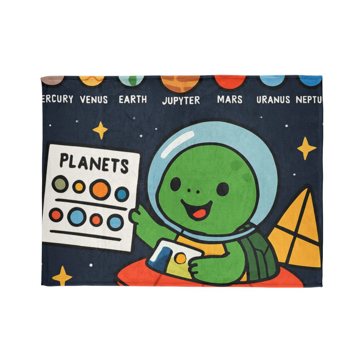 Solar Sail Turtle And The Planetary Parade personalized cozy blankets
