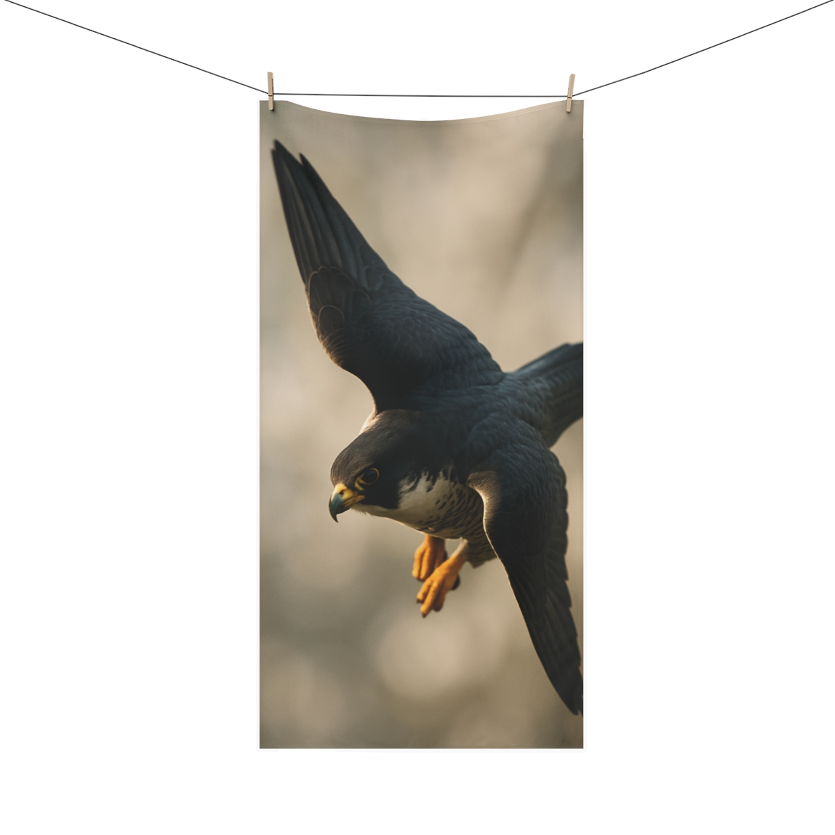 Starlit Dive Peregrine Falcon comfortable face towels