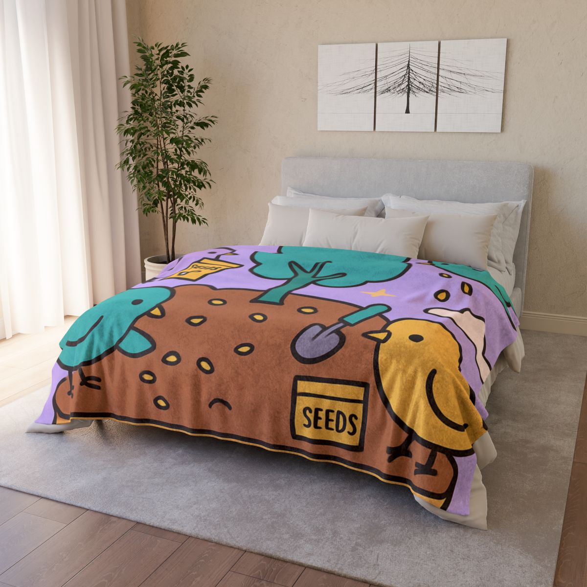 Galaxy Garden Aviary soft fleece blankets