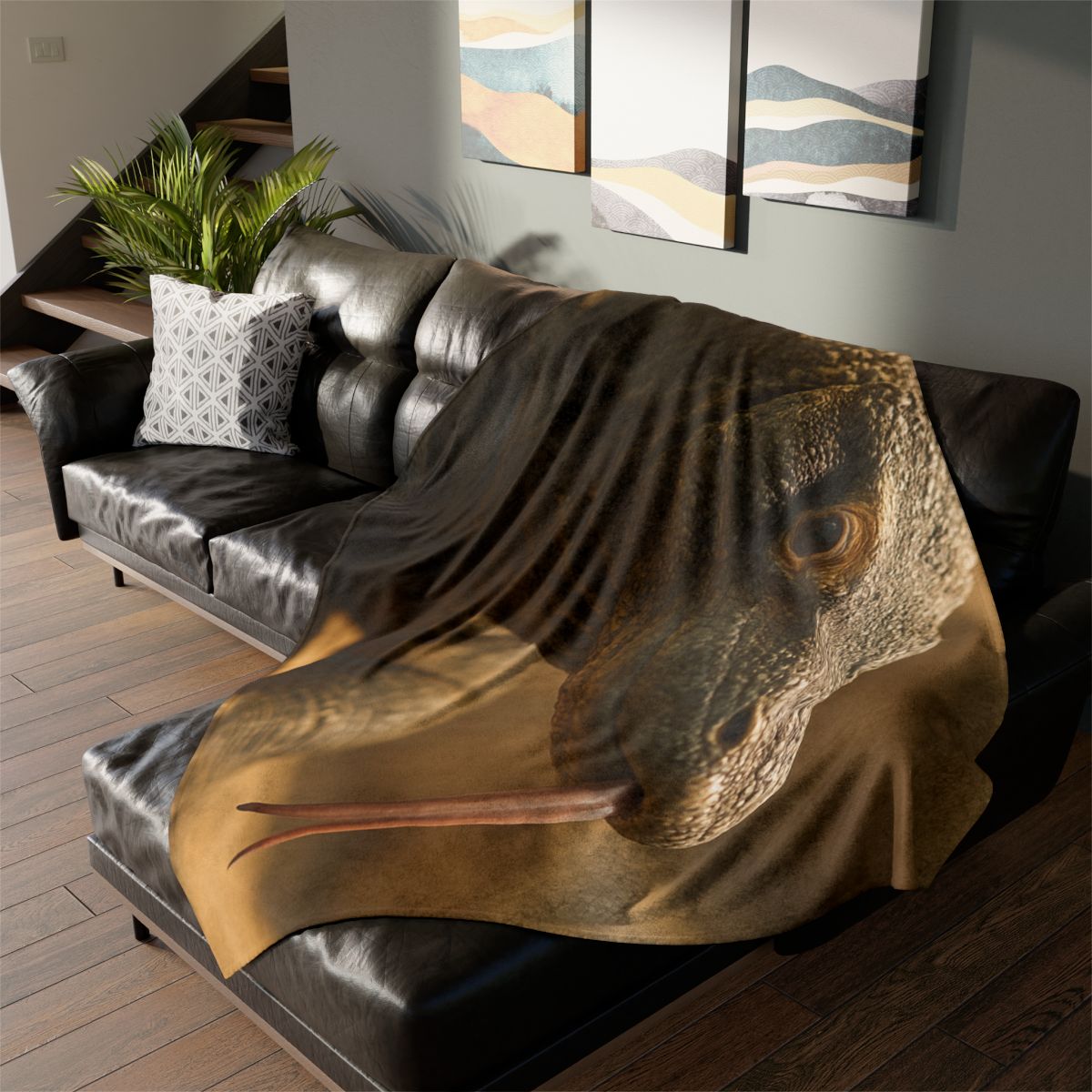 Ancient Sentinel Komodo Dragon custom blankets