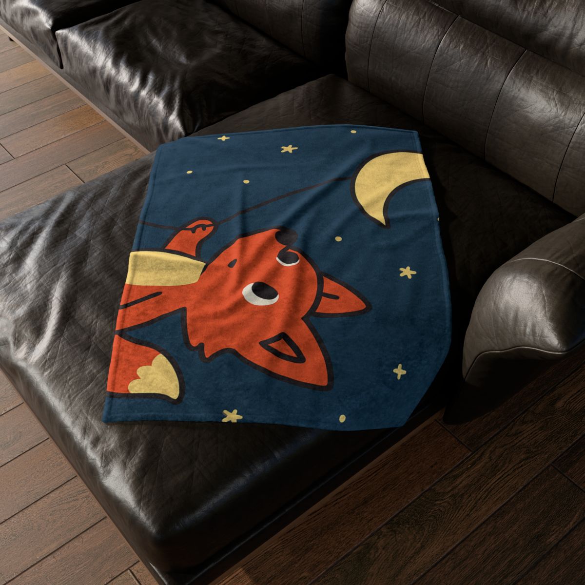 Stargazing Fox And Moon Kite trendy patterned blankets