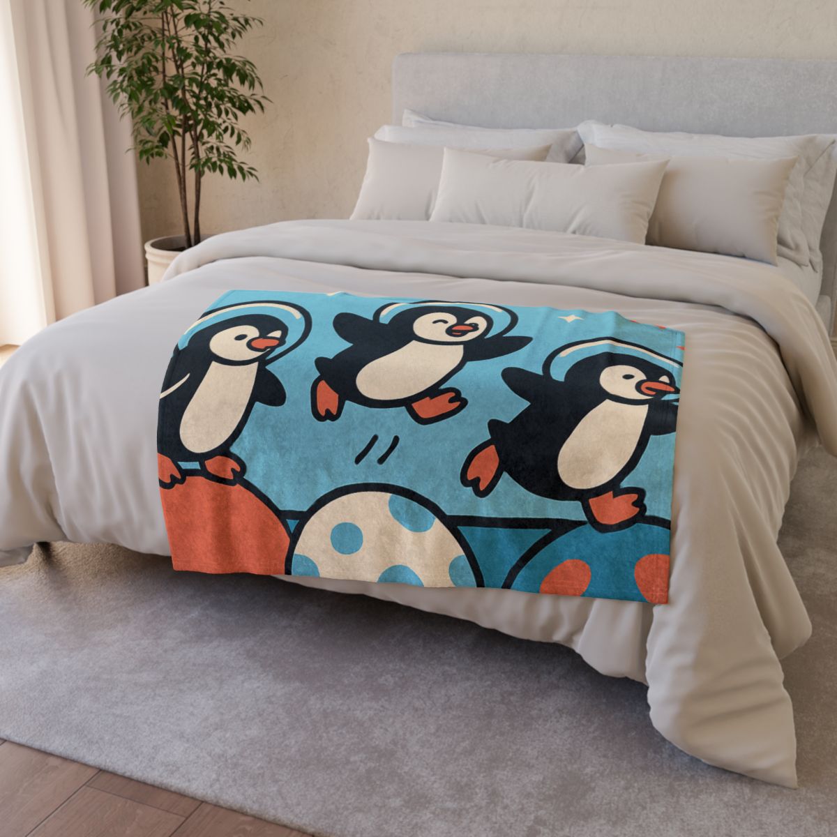 Planet Hopper Penguins custom blankets