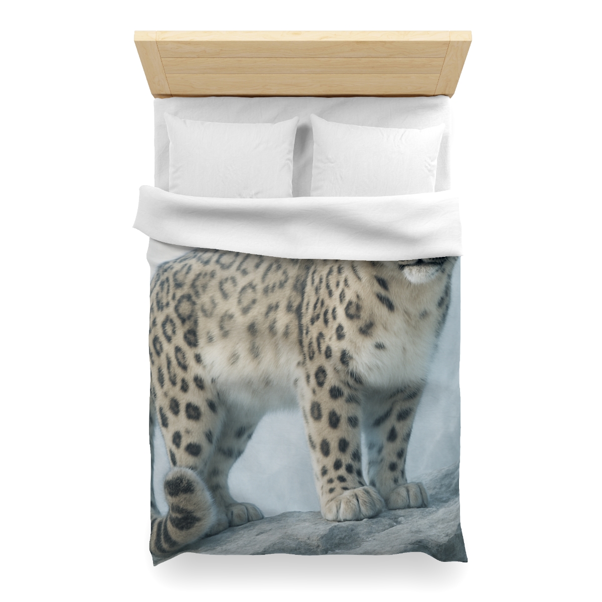 Frost Summit Snow Leopard personalized bedding duvets
