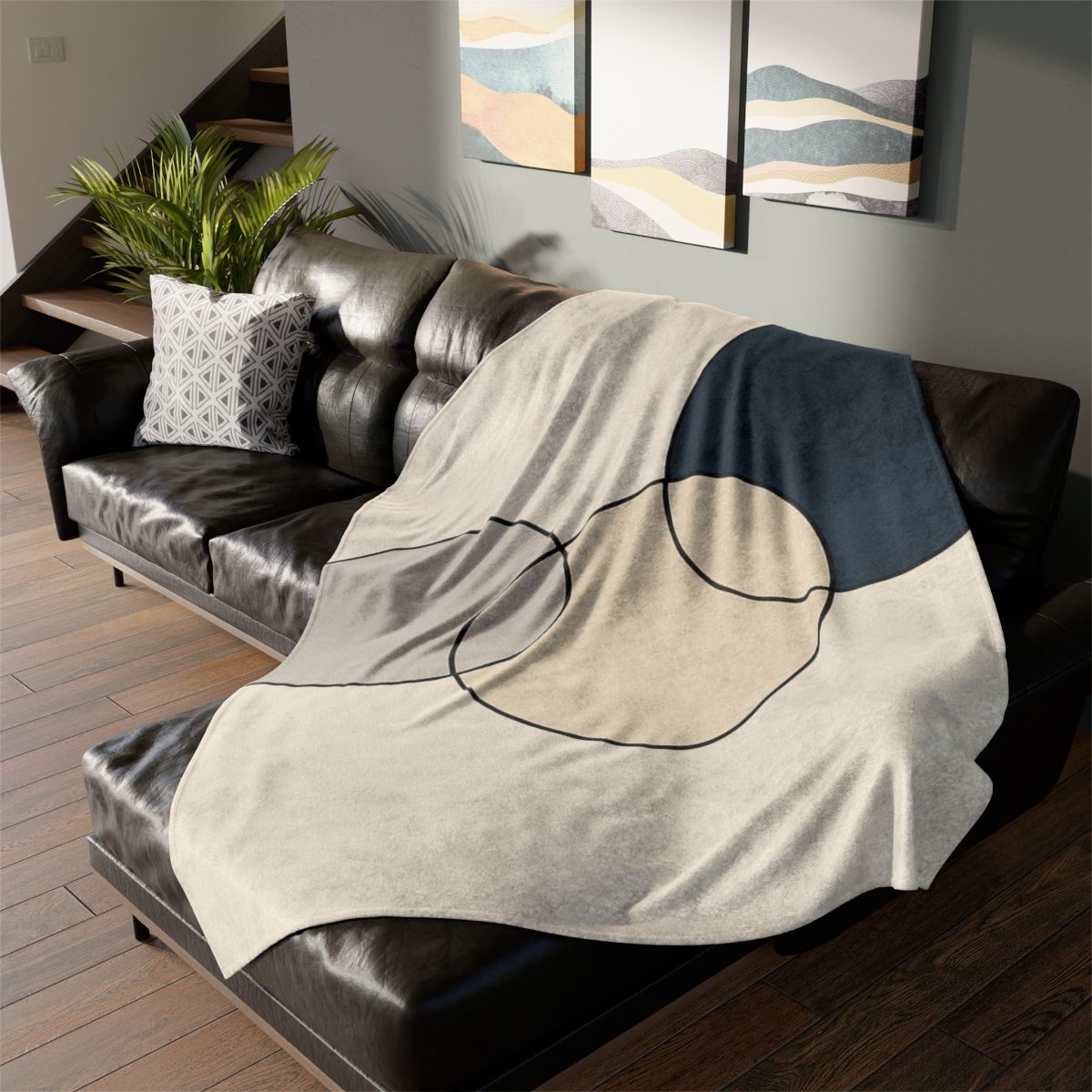 Staggered Trio Of Circles designer printed blankets