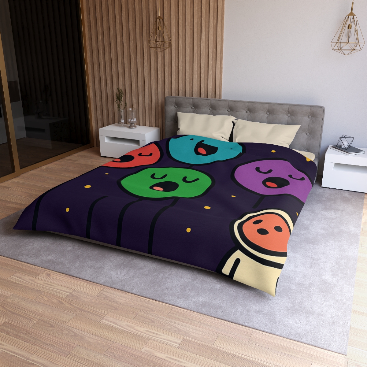 Galaxy Garden Of Singing Planets designer printed duvets