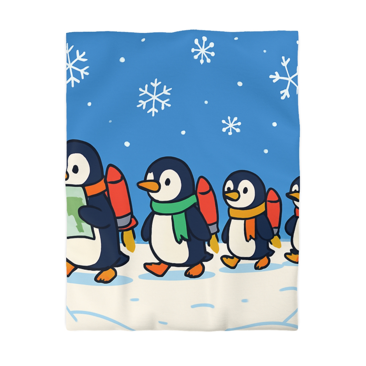 Rocket Penguin Parade trendy bedroom duvets