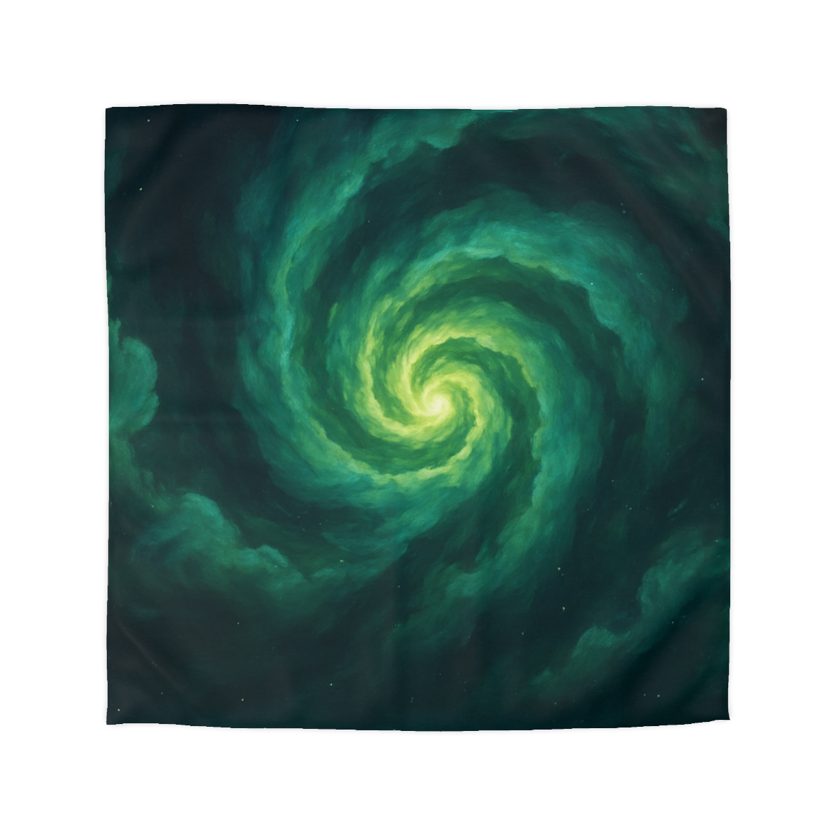 Verdant Nebula Swirl designer printed duvets