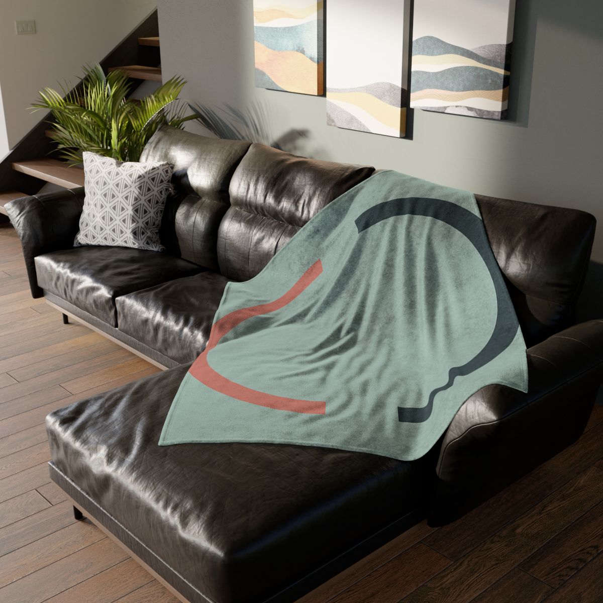 Partial Arc Duo soft fleece blankets