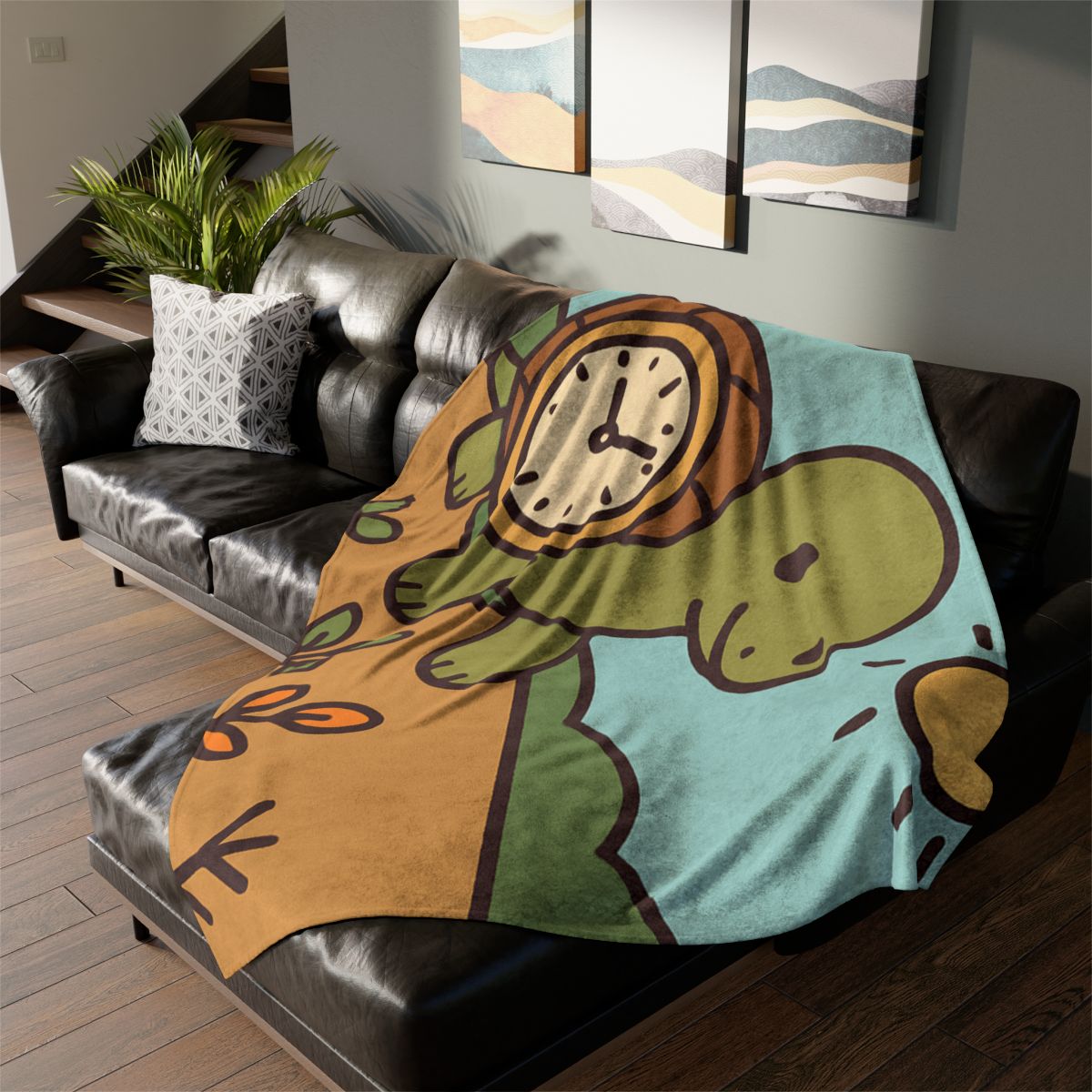 Time Travel Turtle Garden stylish throw blankets
