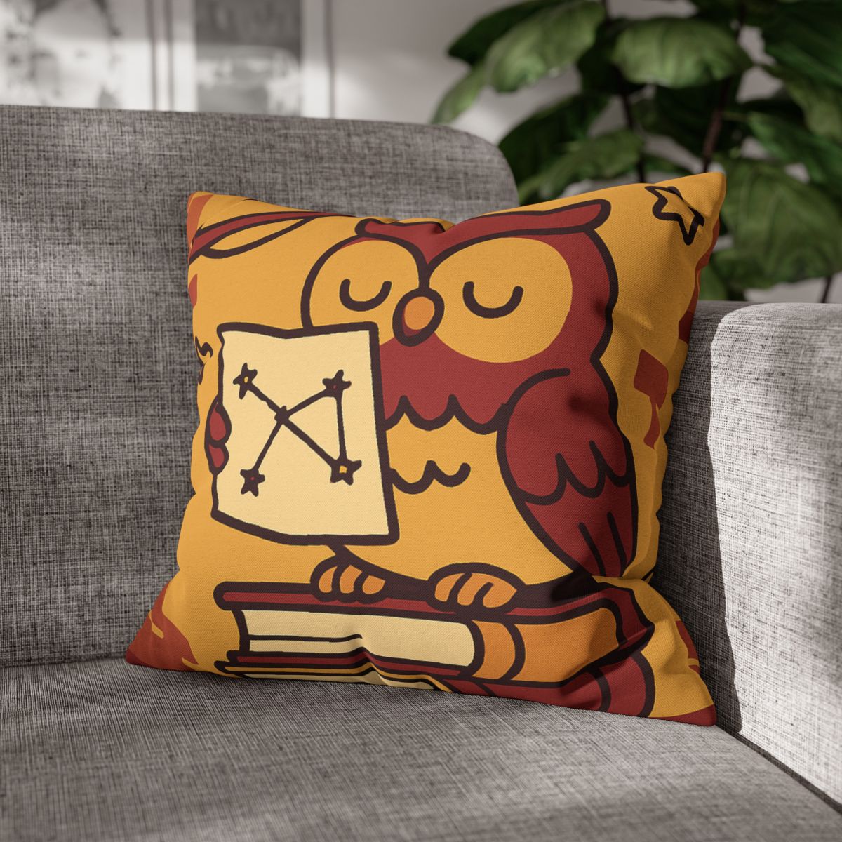 Cosmic Owl Library trendy patterned pillow cases