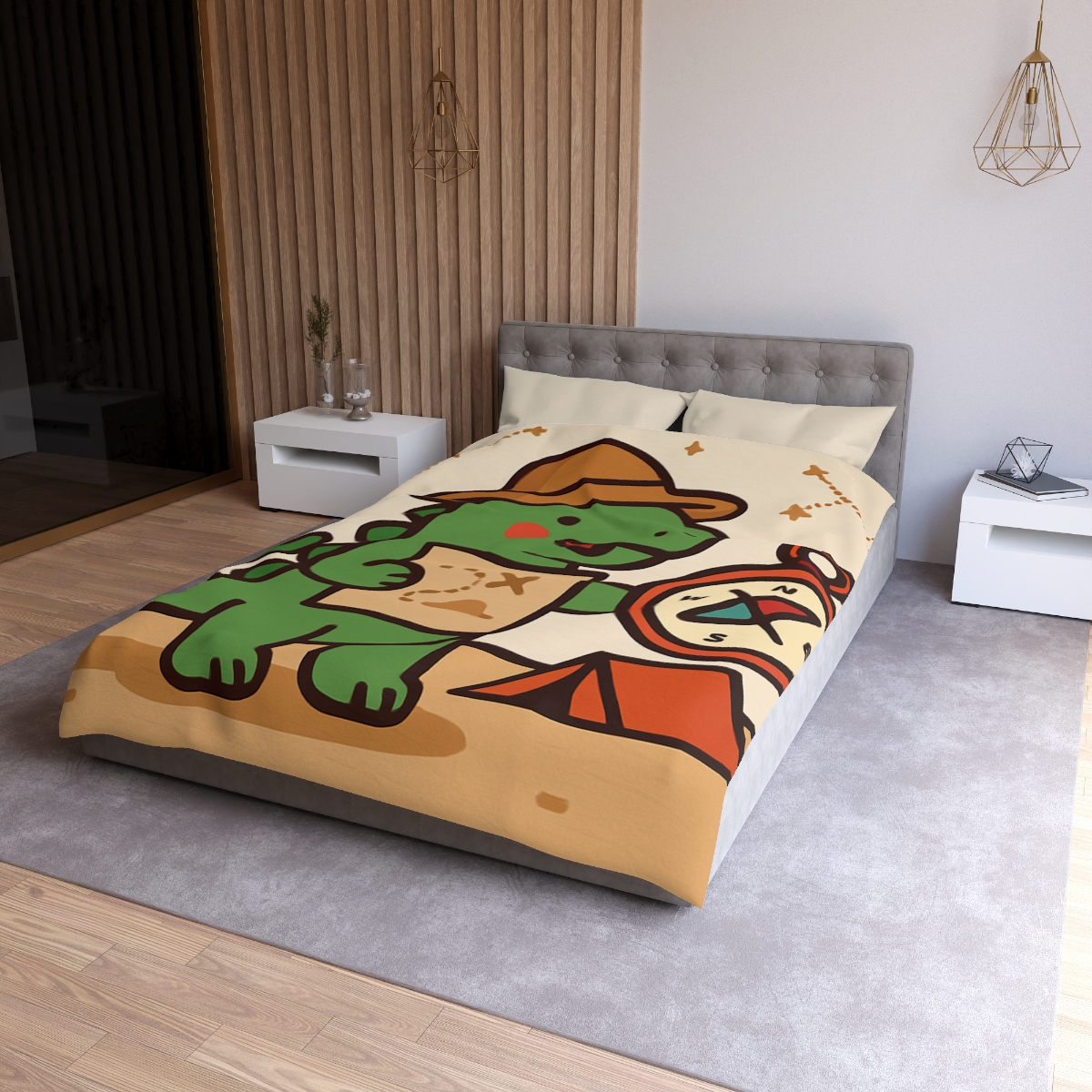 Desert Dino Map Quest With Compass And Constellations personalized bedding duvets