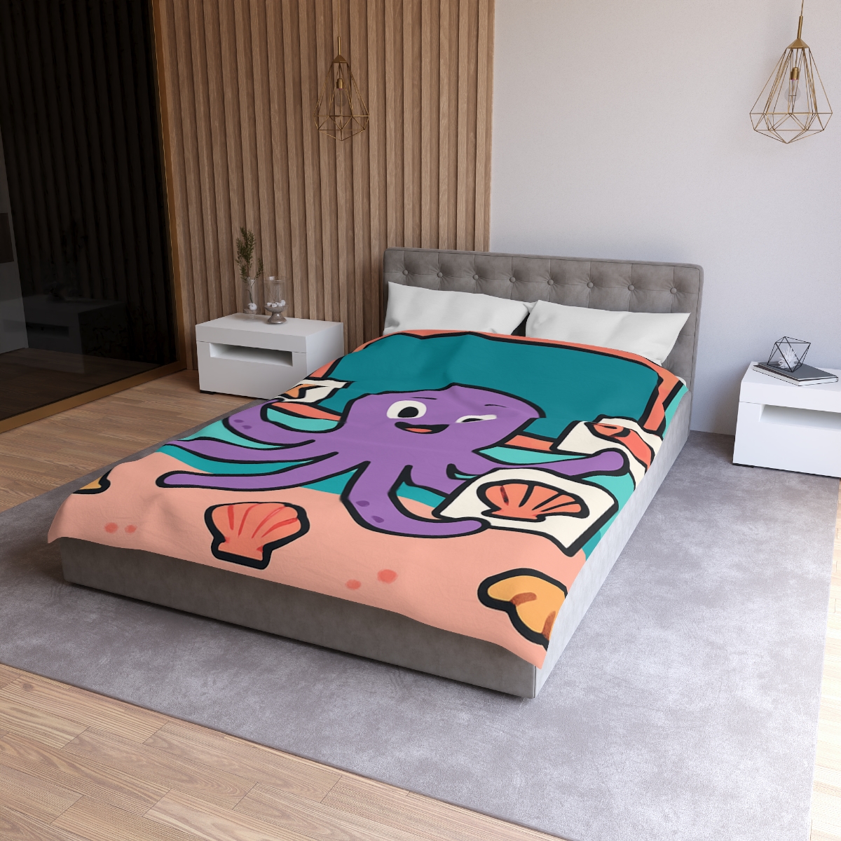 Coral Classroom Octopus soft comforter duvets