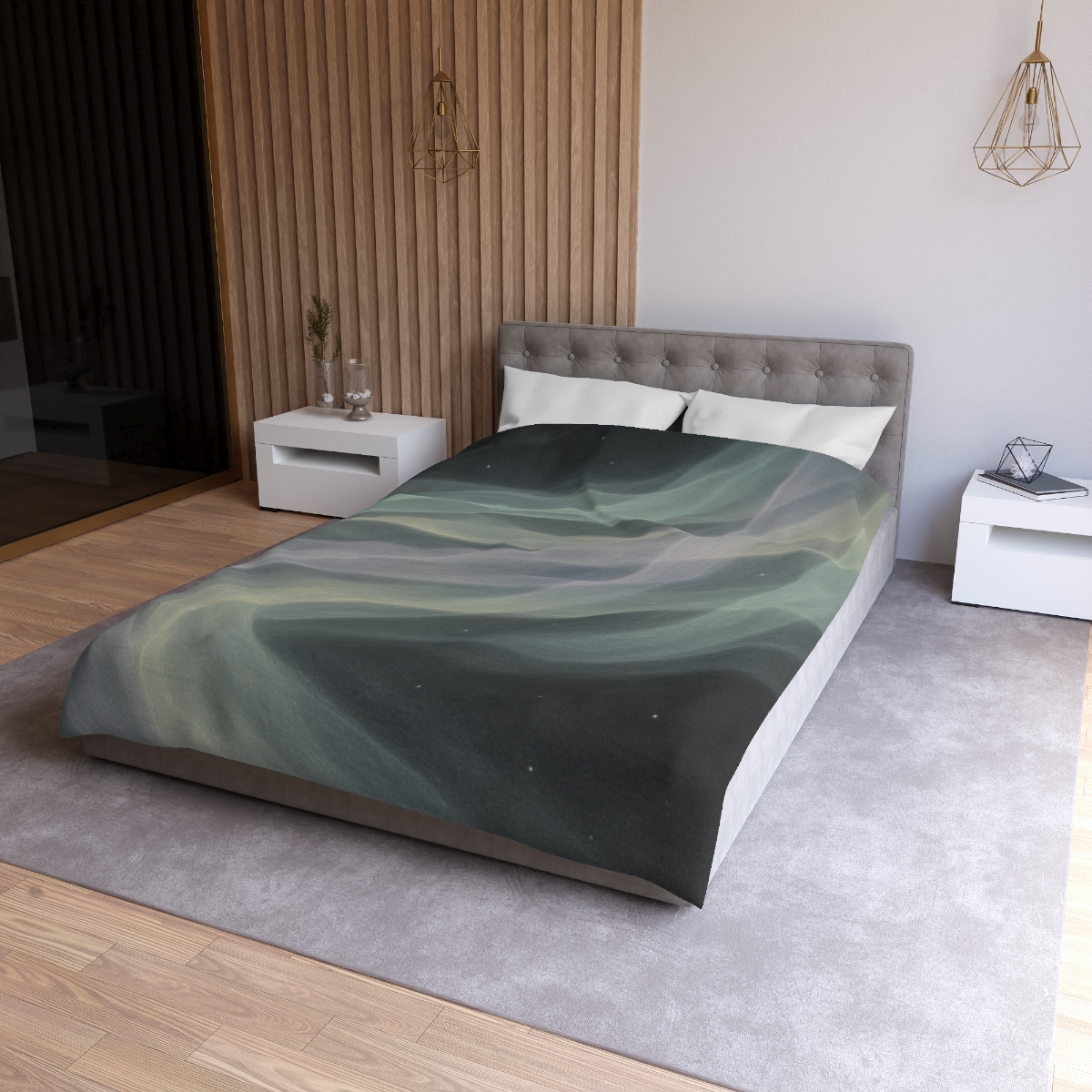 Auroral Cosmic Silk Currents stylish duvet covers