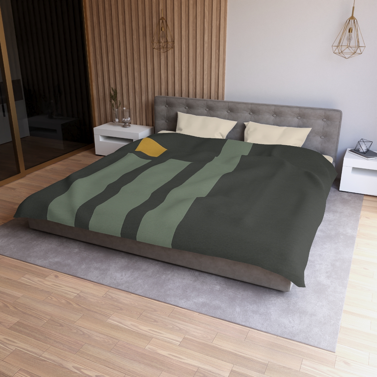 Offset Trio Of Vertical Bars soft comforter duvets