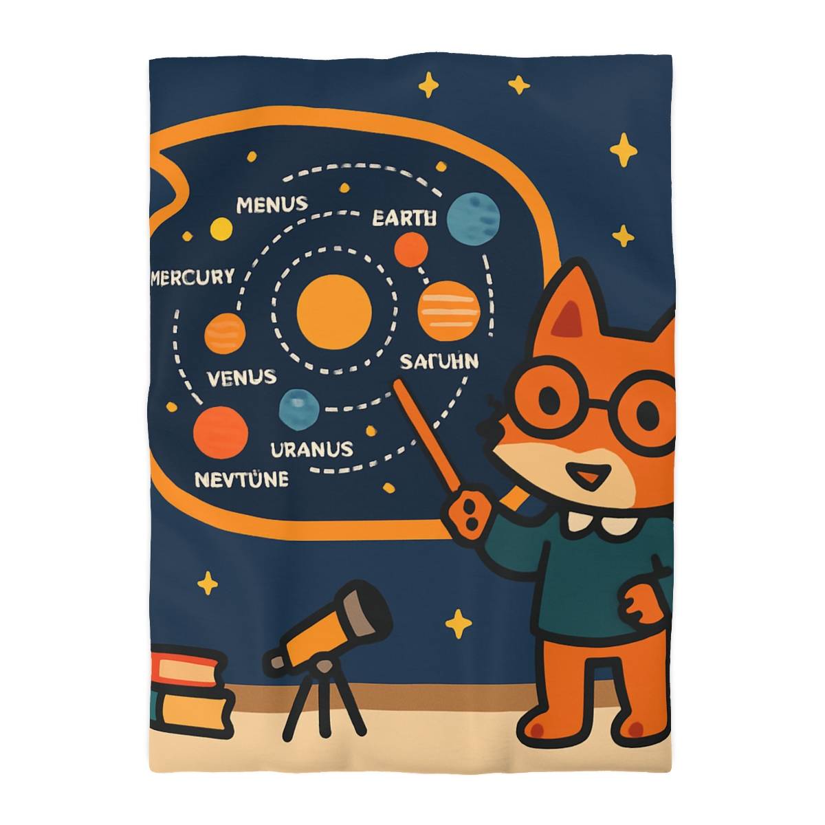 Comet Classroom With Star Map Fox unique patterned duvets