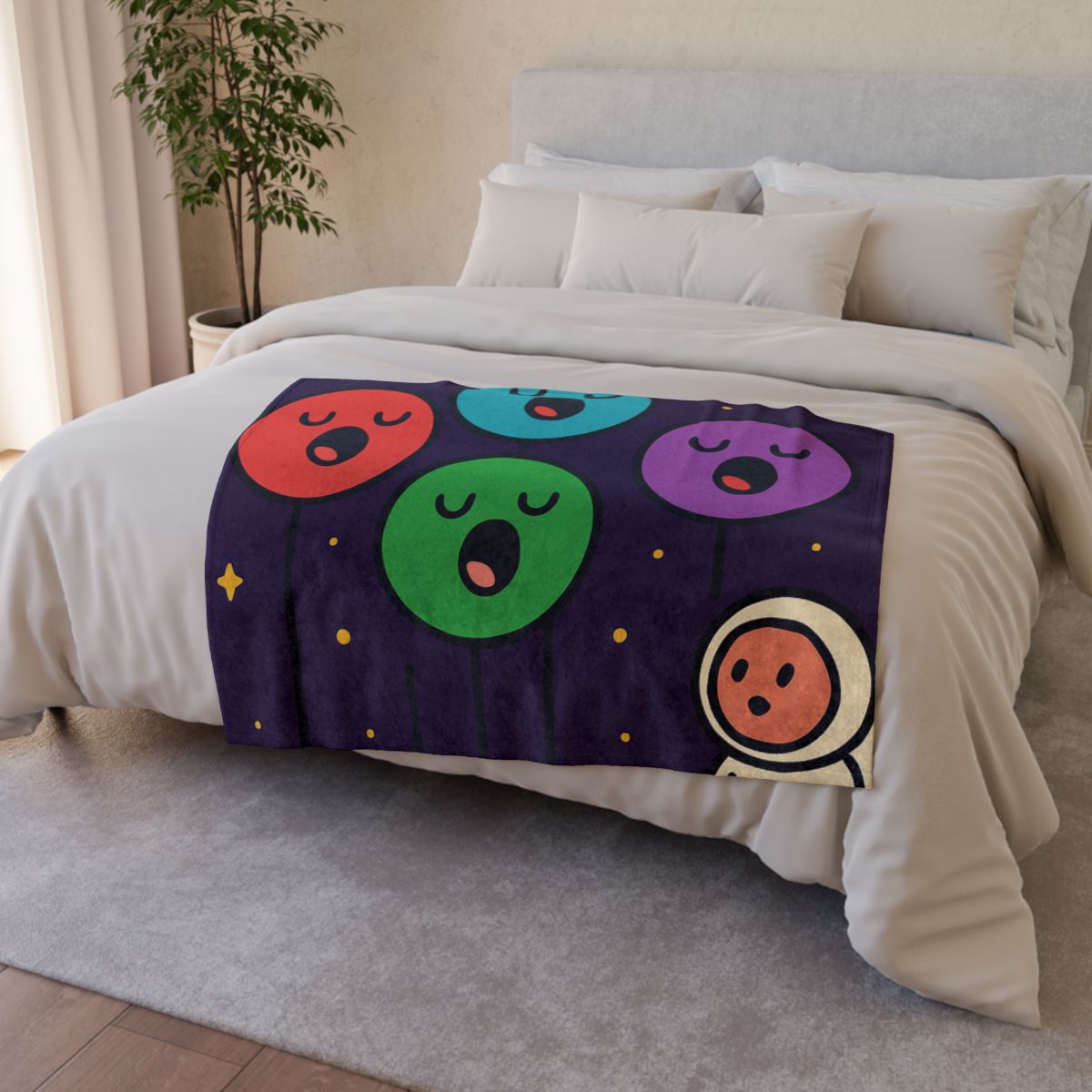 Galaxy Garden Of Singing Planets designer printed blankets