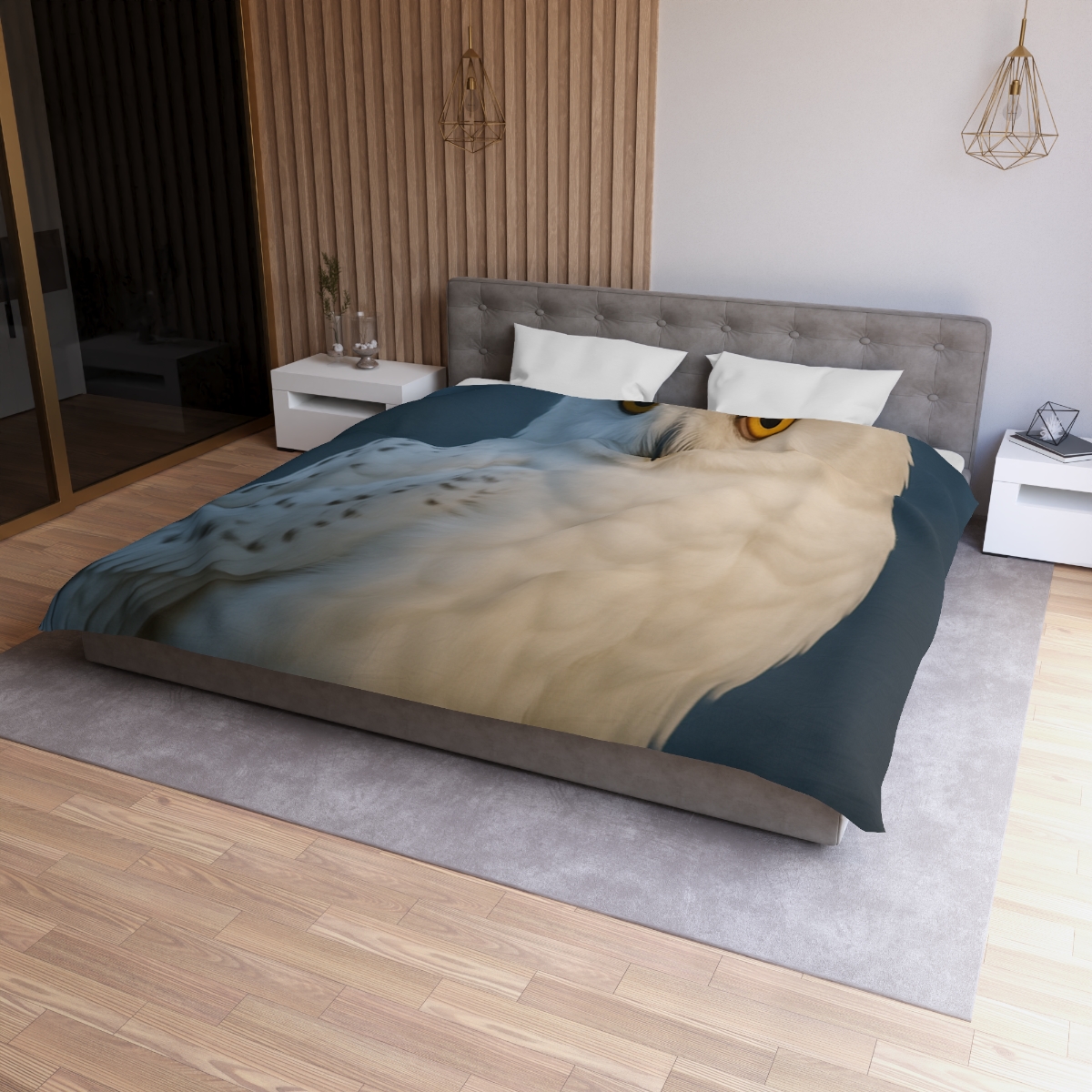 Twilight Watcher Snowy Owl warm winter duvets