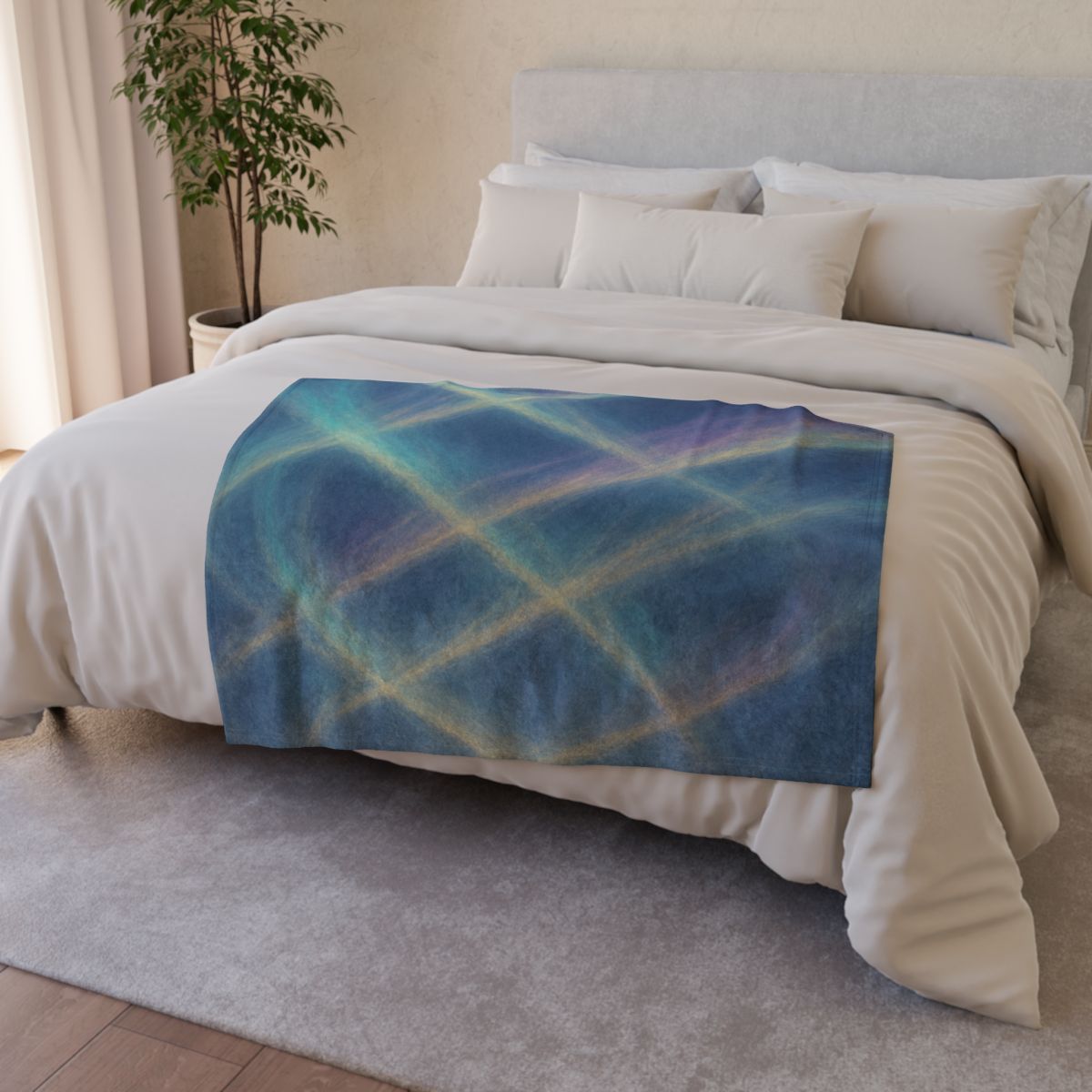 Aurora Lattice Horizon soft fleece blankets