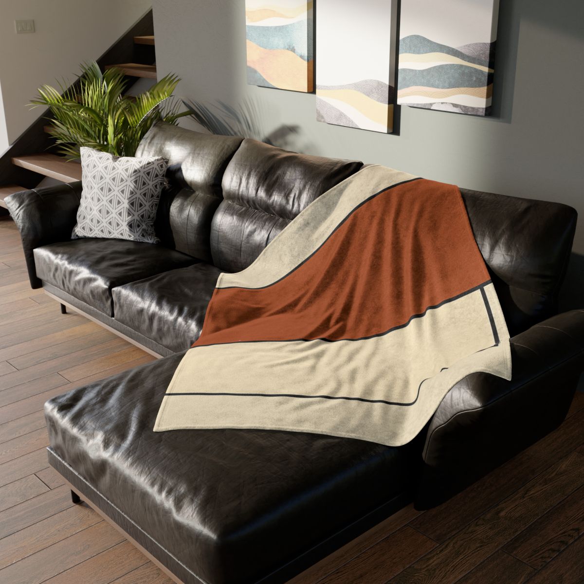 Offset Rectangle Pairing stylish throw blankets
