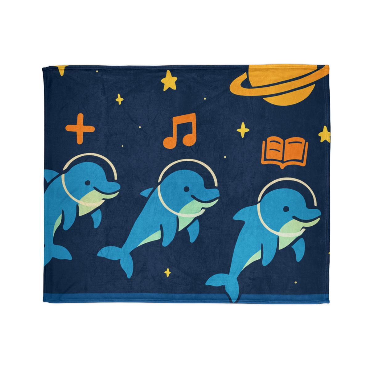 Space School Of The Ocean Dolphins stylish throw blankets