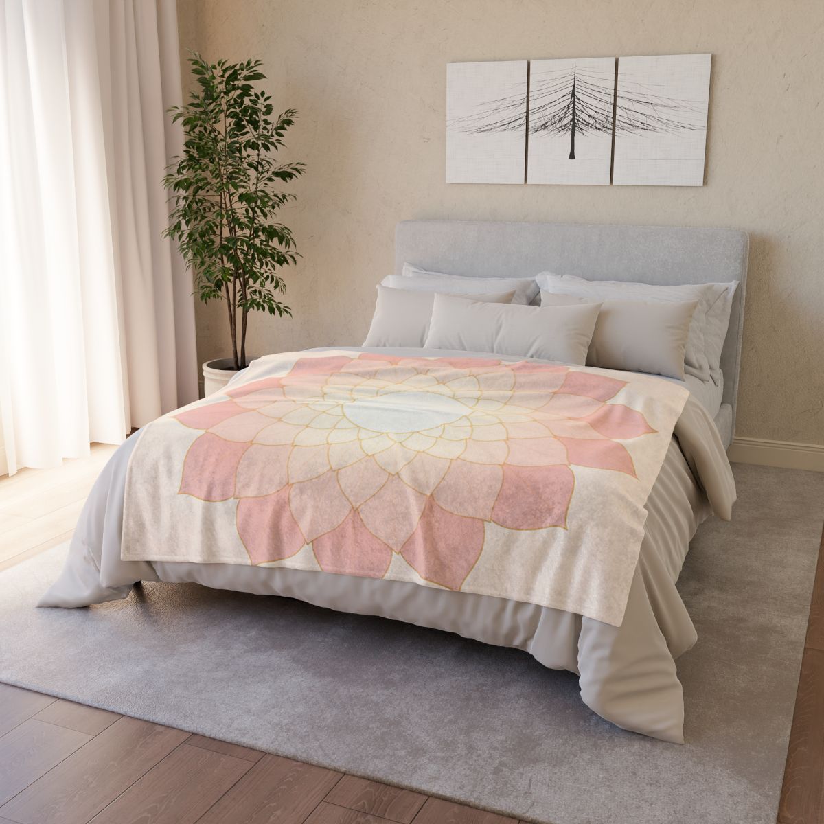 Petal Halo Lattice soft fleece blankets