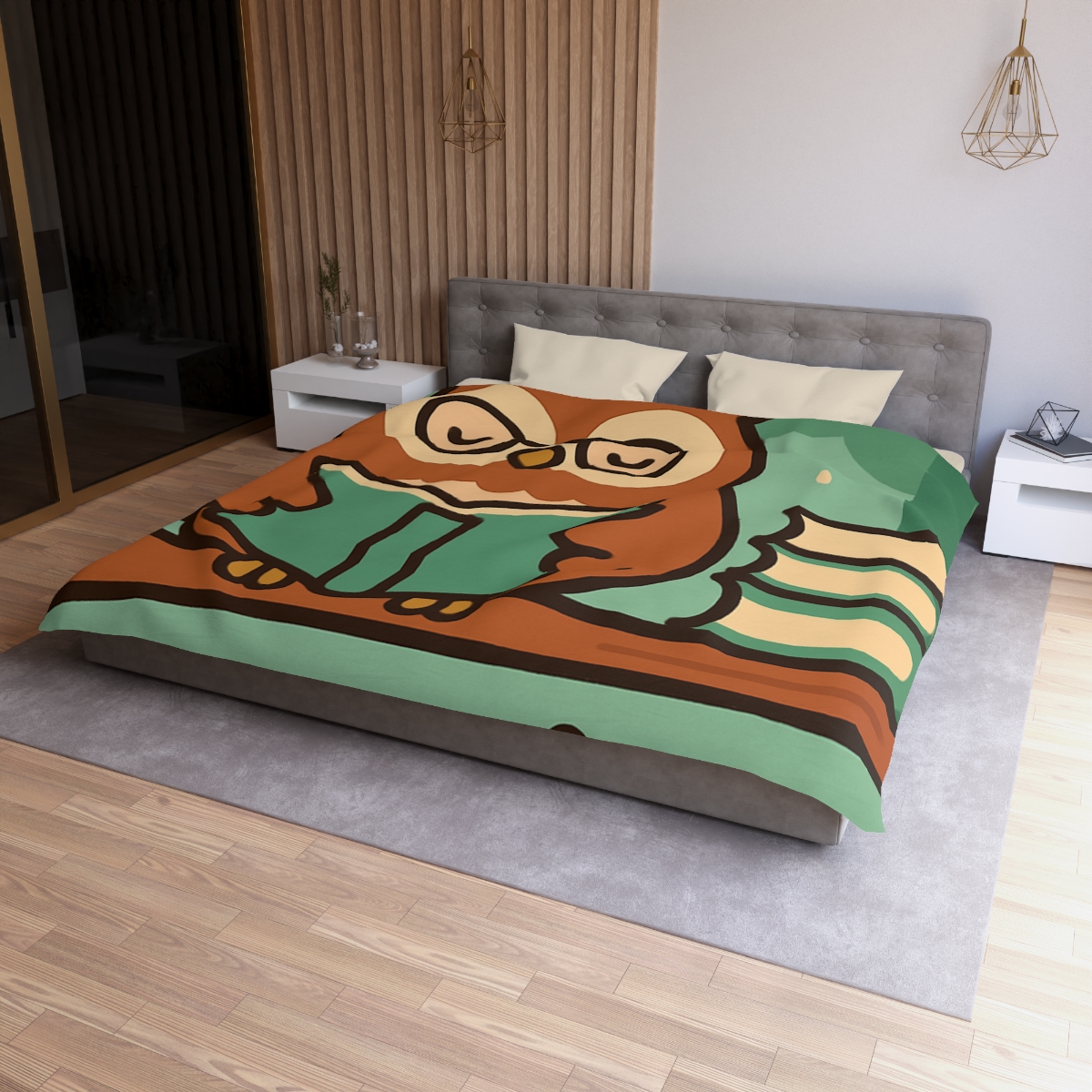 Forest Library Owl designer printed duvets