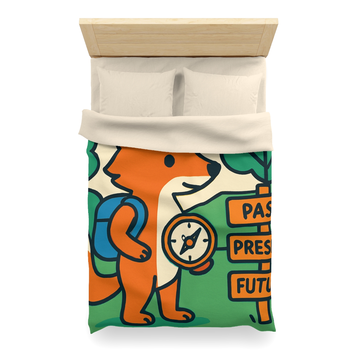 Time Traveling Forest Fox designer printed duvets