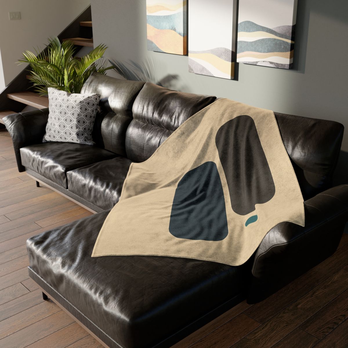 Offset Trio Of Rounded Bars trendy patterned blankets