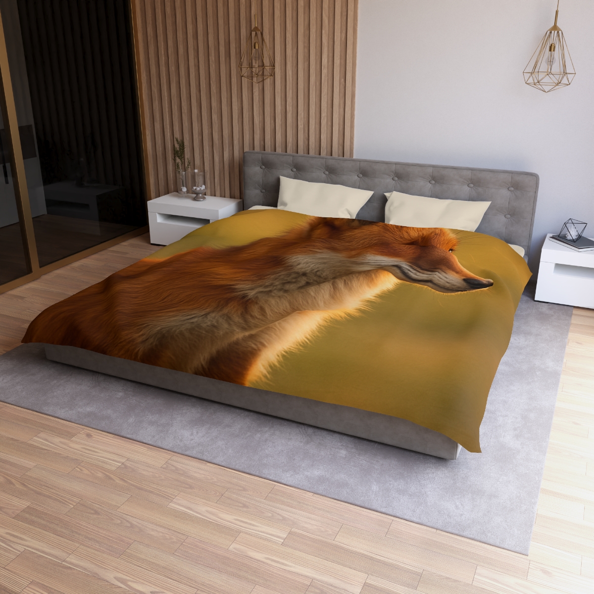 Crimson Whisper Red Fox soft comforter duvets