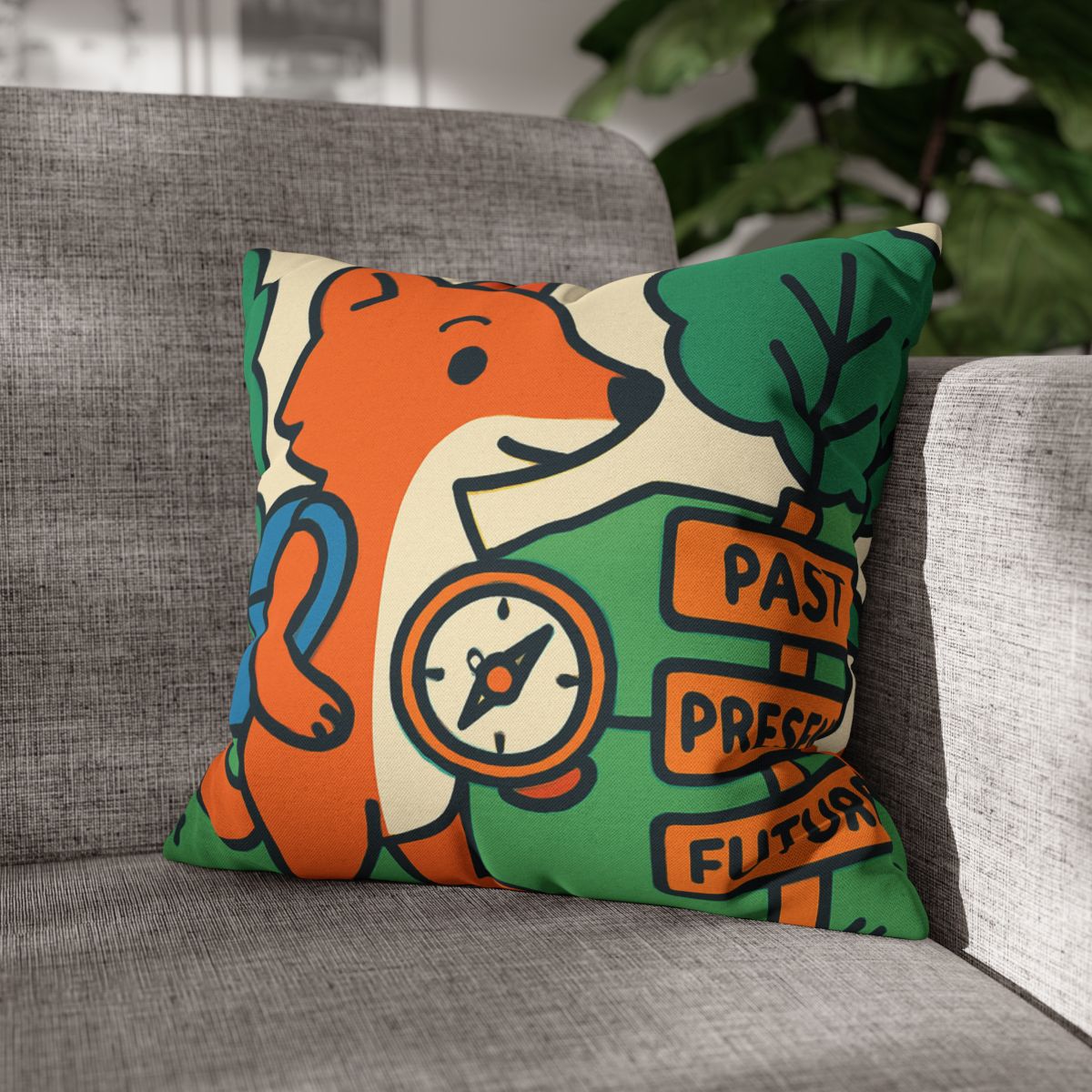 Time Traveling Forest Fox trendy patterned pillow cases