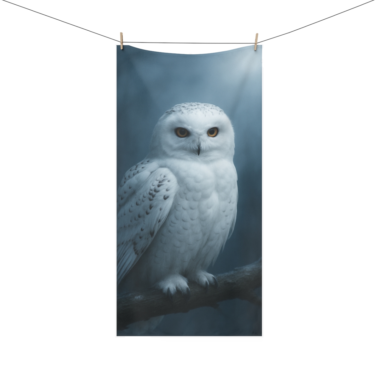 Midnight Watch Snowy Owl stylish beach towels