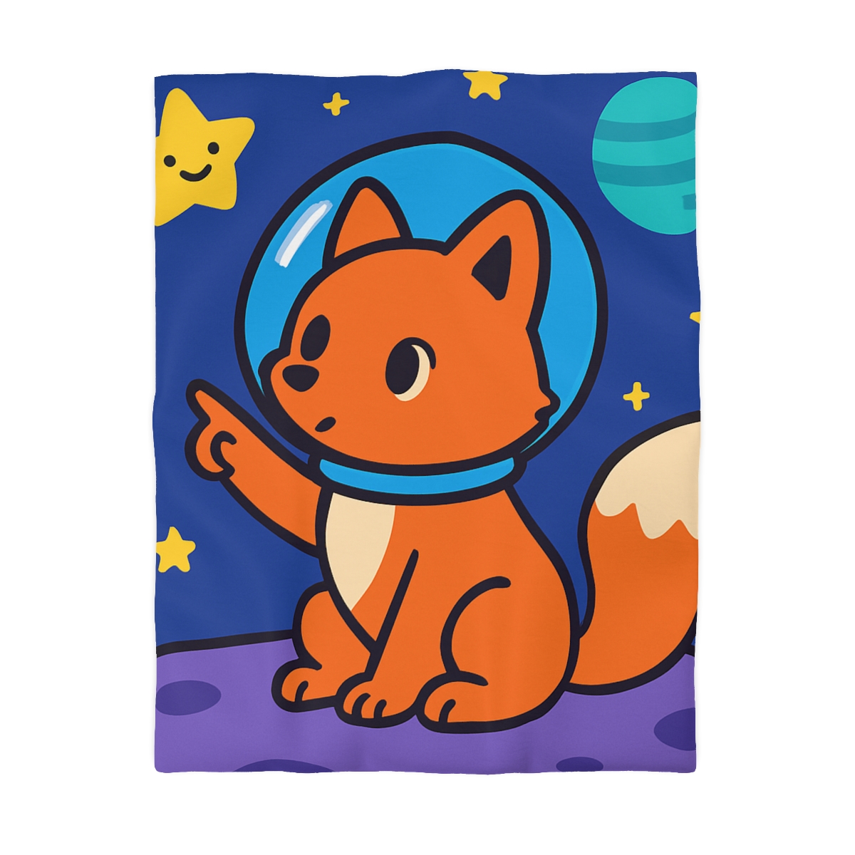 Stargazing Space Fox stylish duvet covers