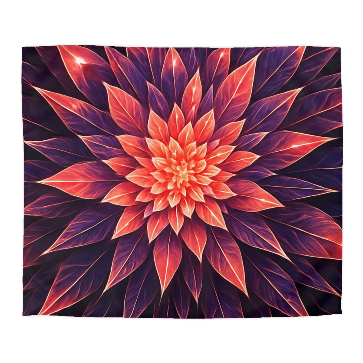 Cosmic Bloom Fractal personalized bedding duvets