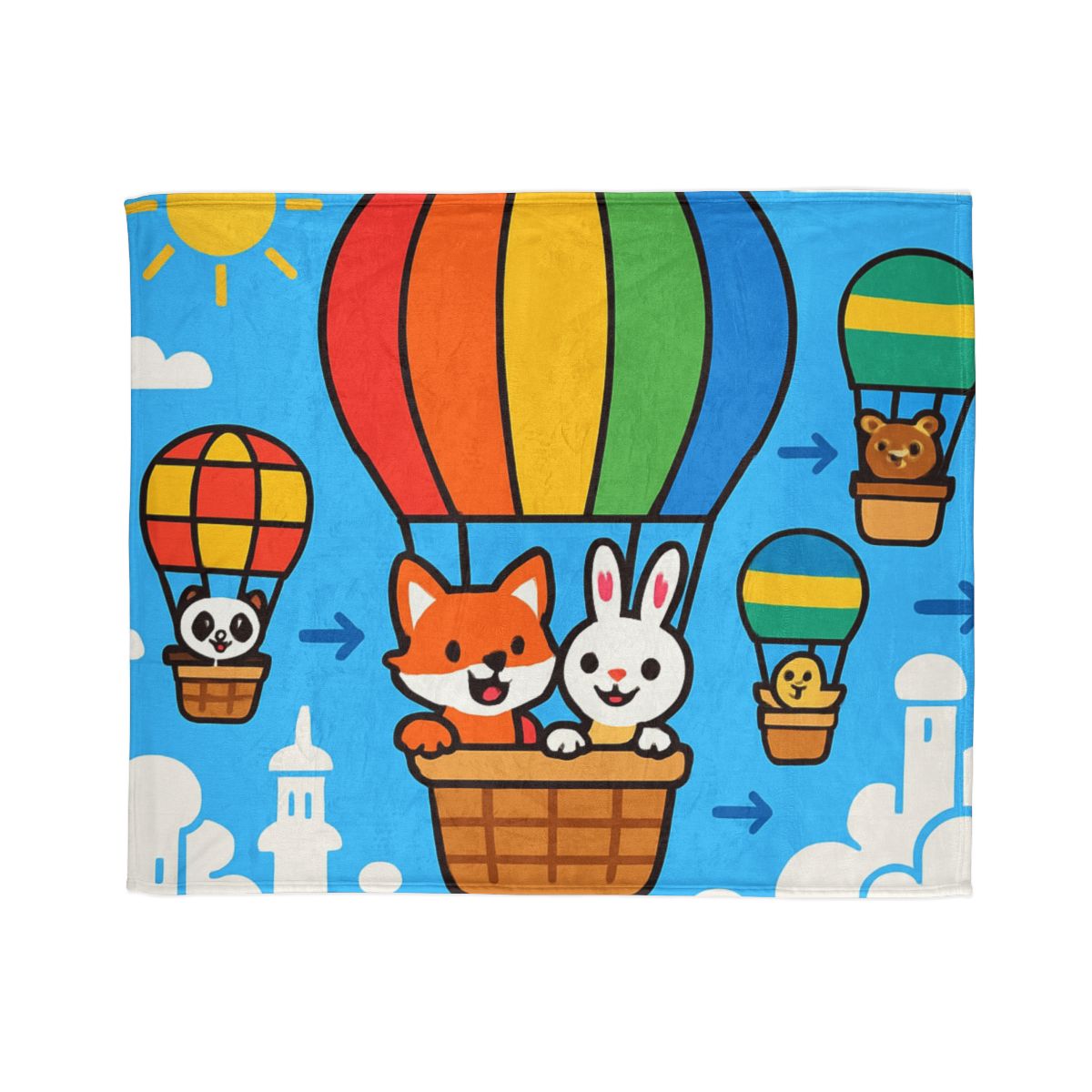 Cloud City Balloon Race unique gift blanketscustom blankets