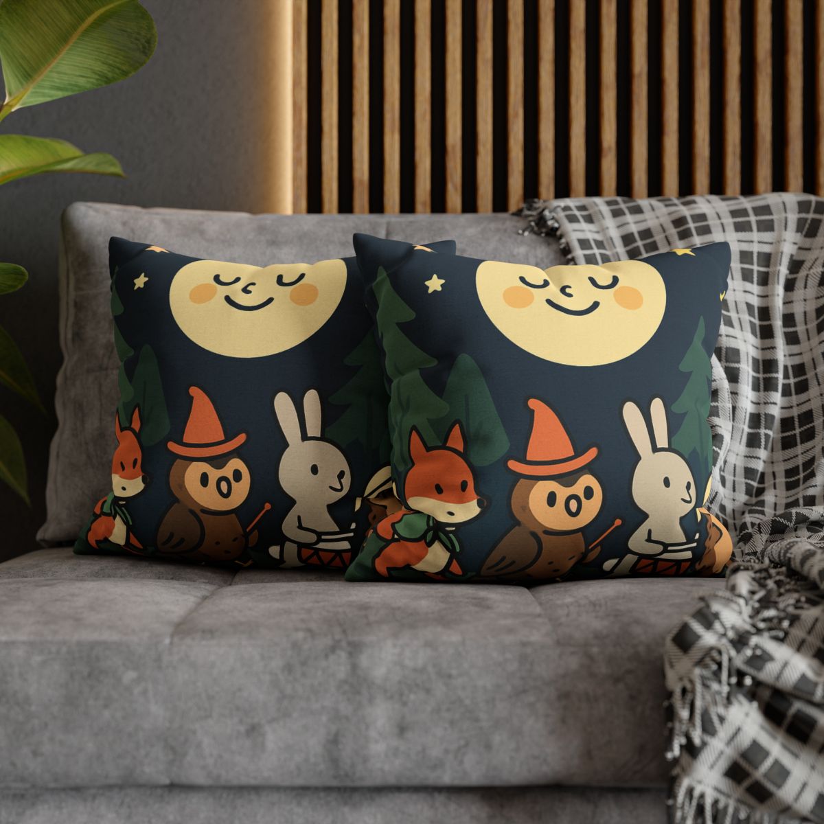 Moonlight Forest Parade trendy patterned pillow cases