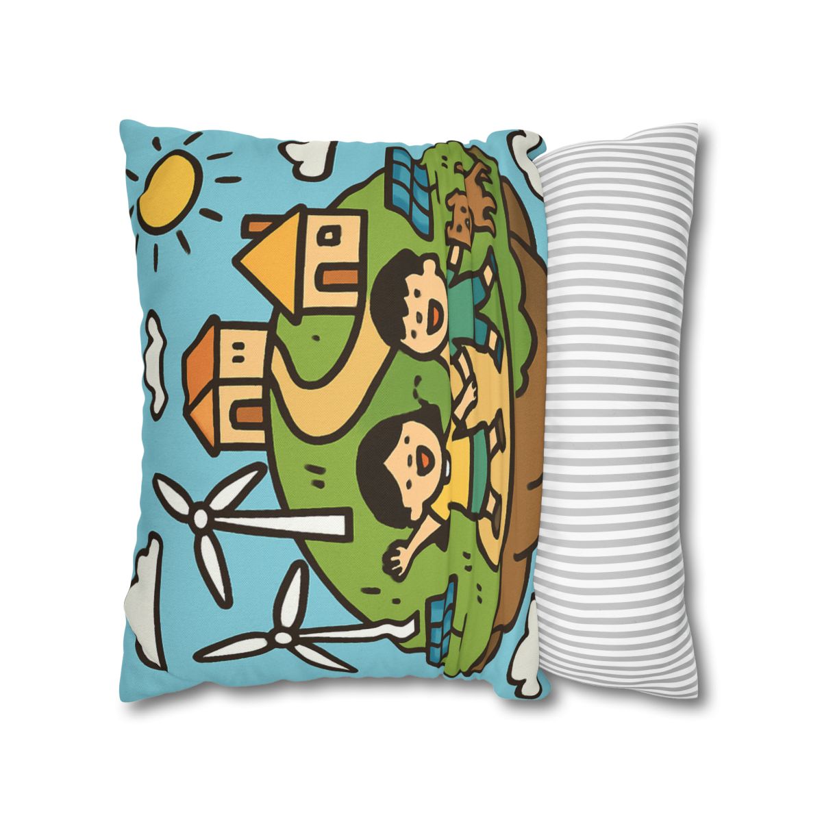 Floating Eco City Sky Island soft cotton pillow cases