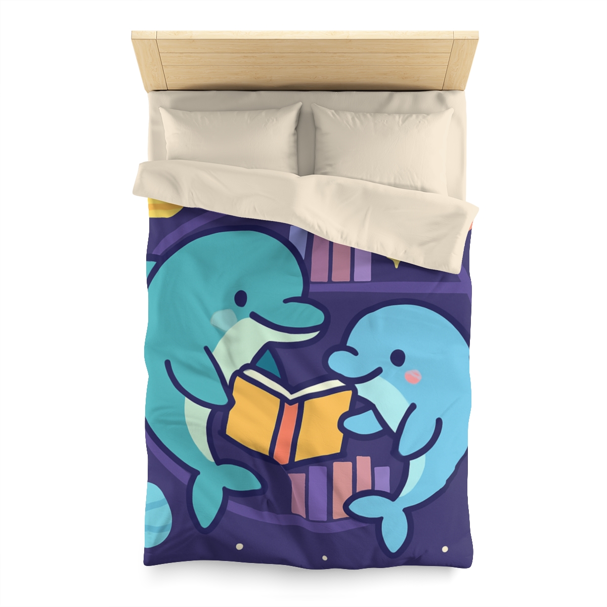 Nebula Library Dolphins personalized bedding duvets