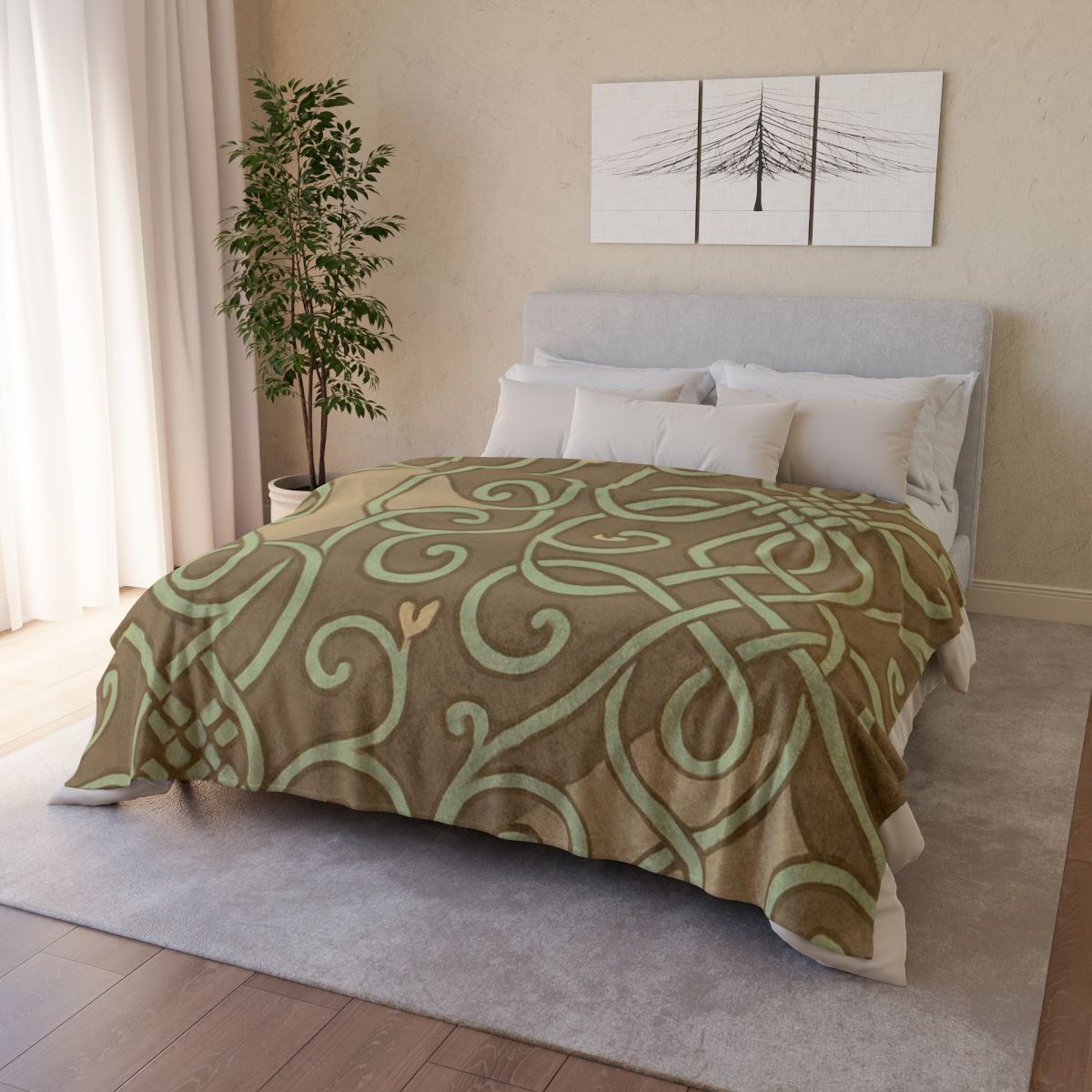 Vine Lattice Mosaic personalized cozy blankets
