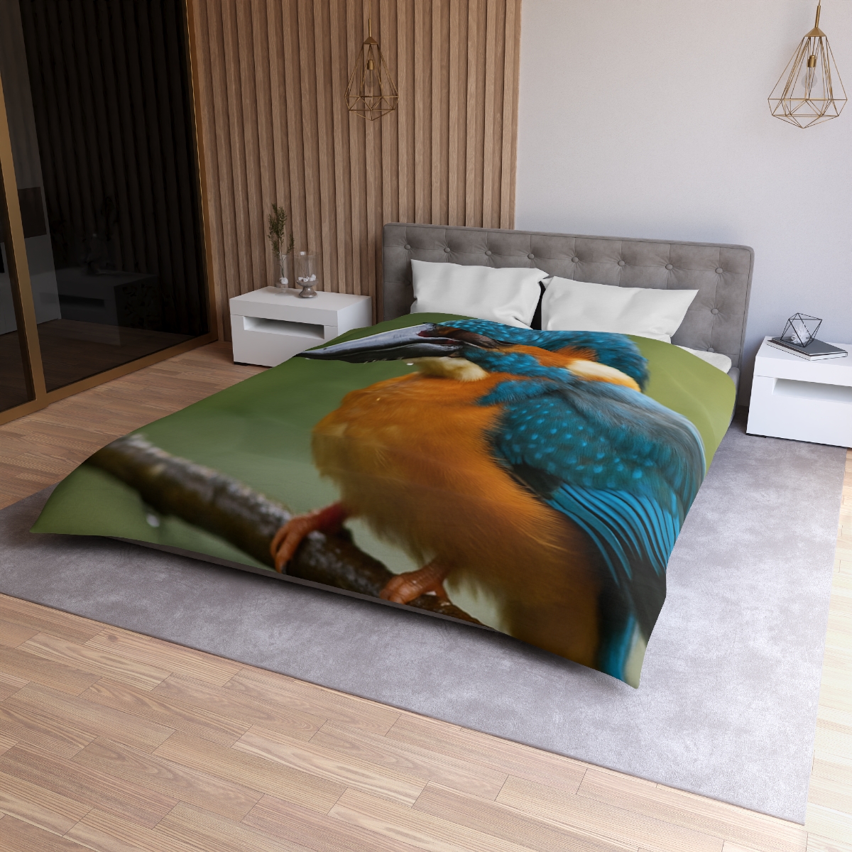 Aqua Bolt Kingfisher unique patterned duvets