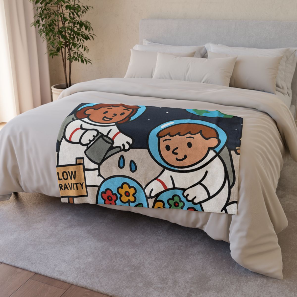 Gravity Garden On The Moon designer printed blankets