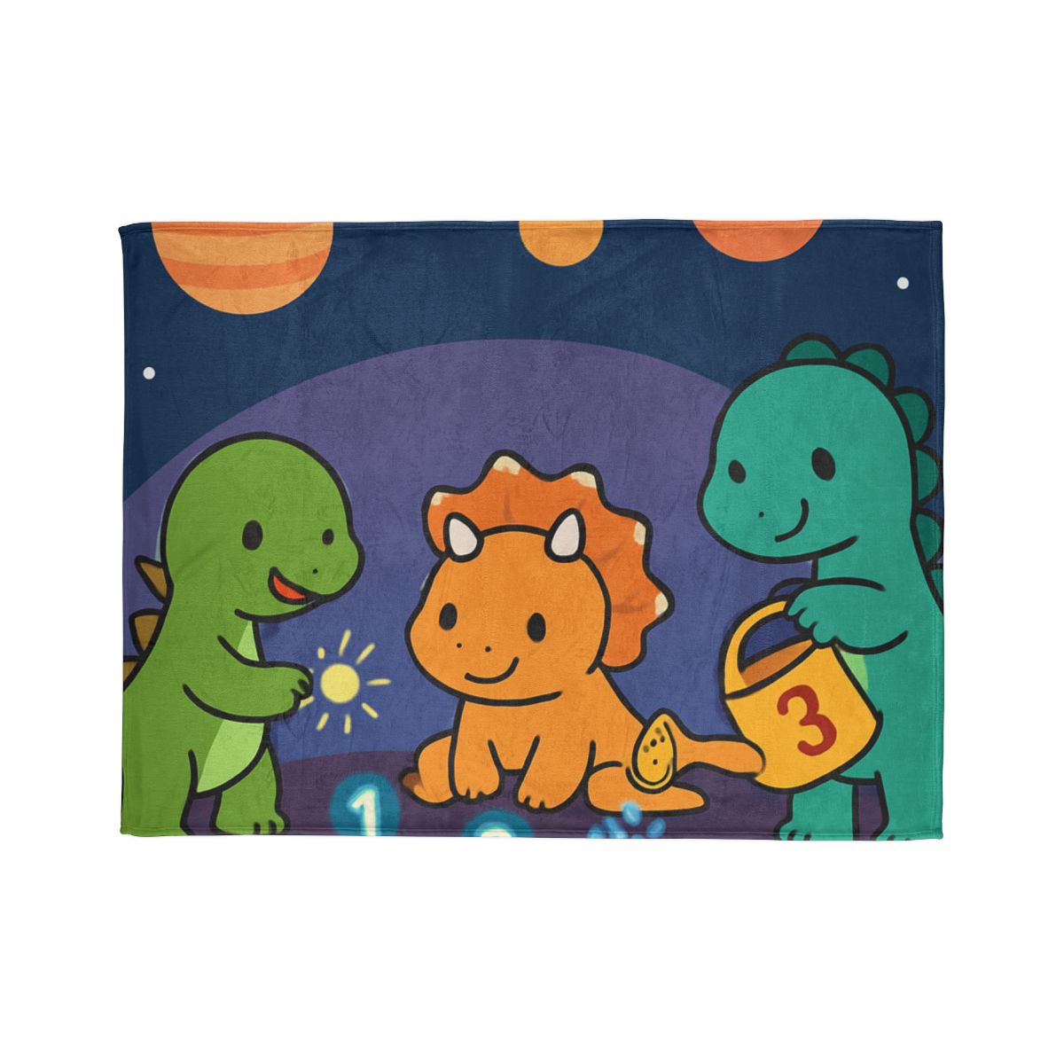 Galaxy Garden Dinosaurs designer printed blankets