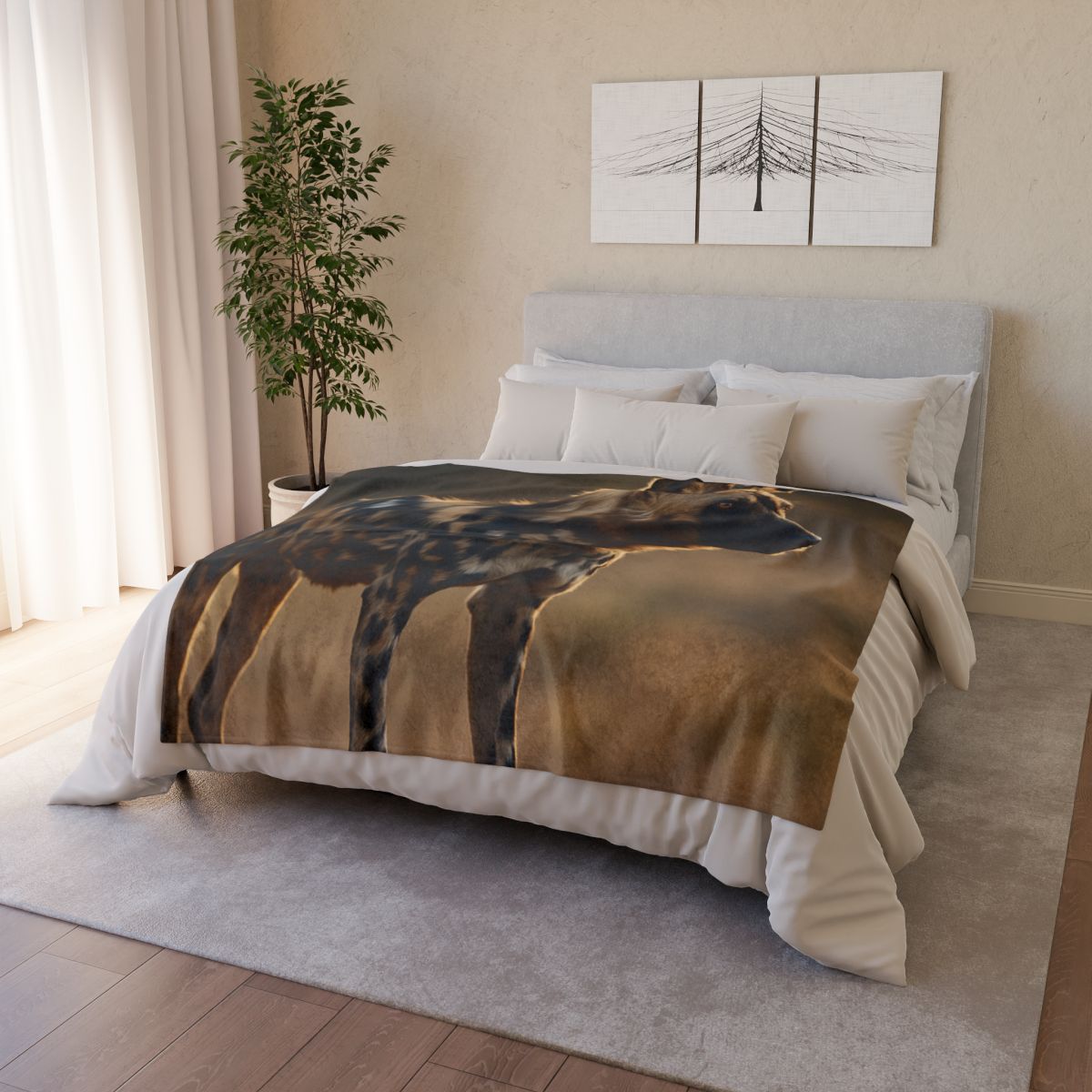 Ember Gaze African Wild Dog soft fleece blankets