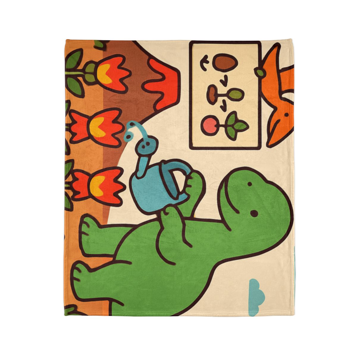 Volcano Garden Of Friendly Dinosaurs soft fleece blankets