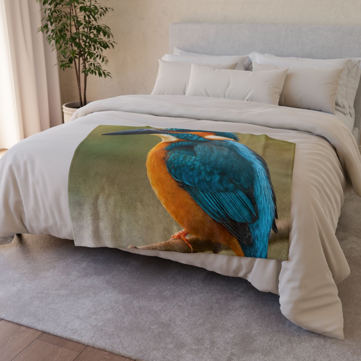 Sapphire Bolt Kingfisher decorative home blankets