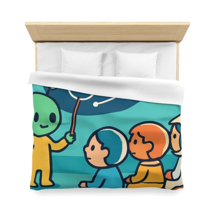 Comet Classroom On A Bubble Planet personalized bedding duvets
