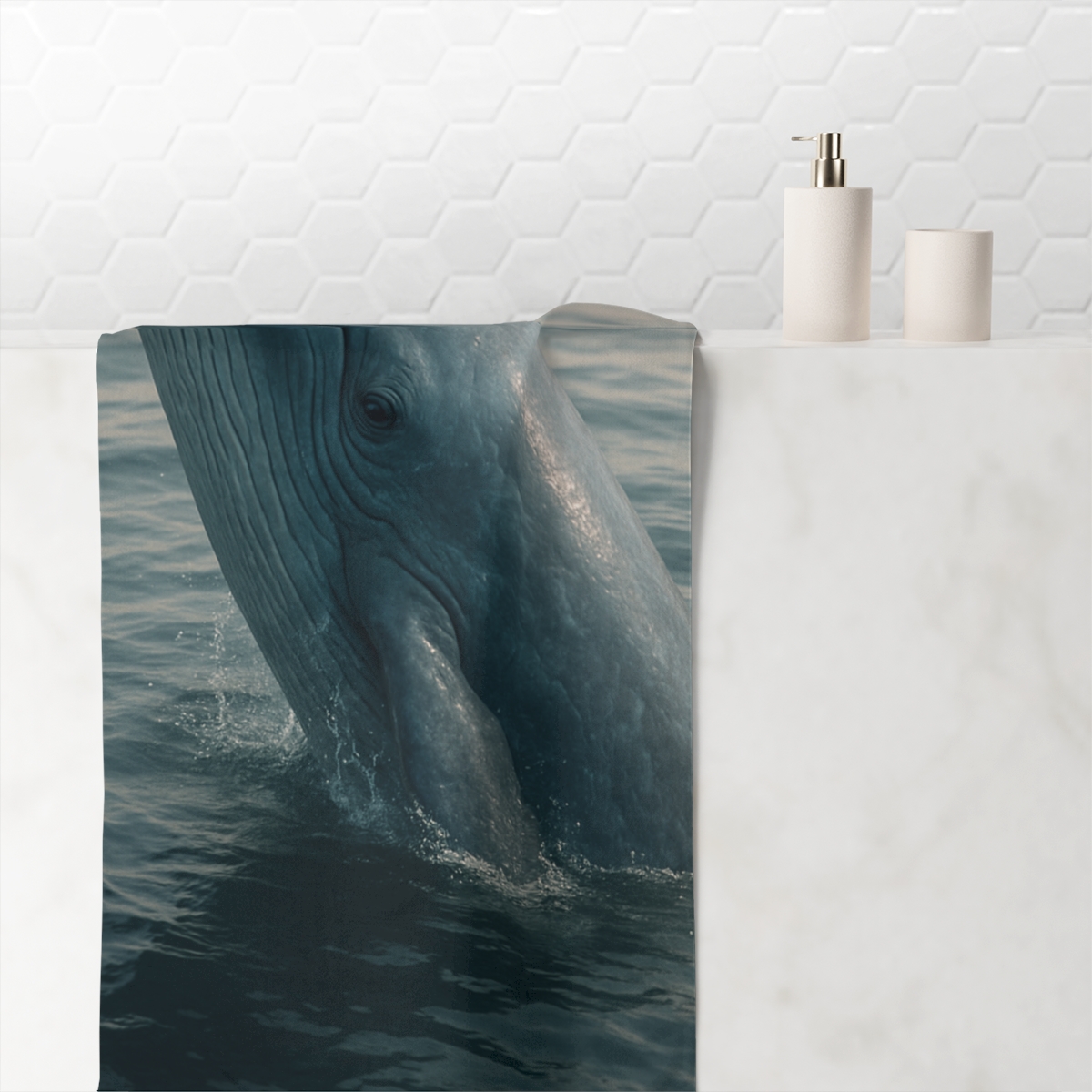 Ocean Song Blue Whale personalized bath towels